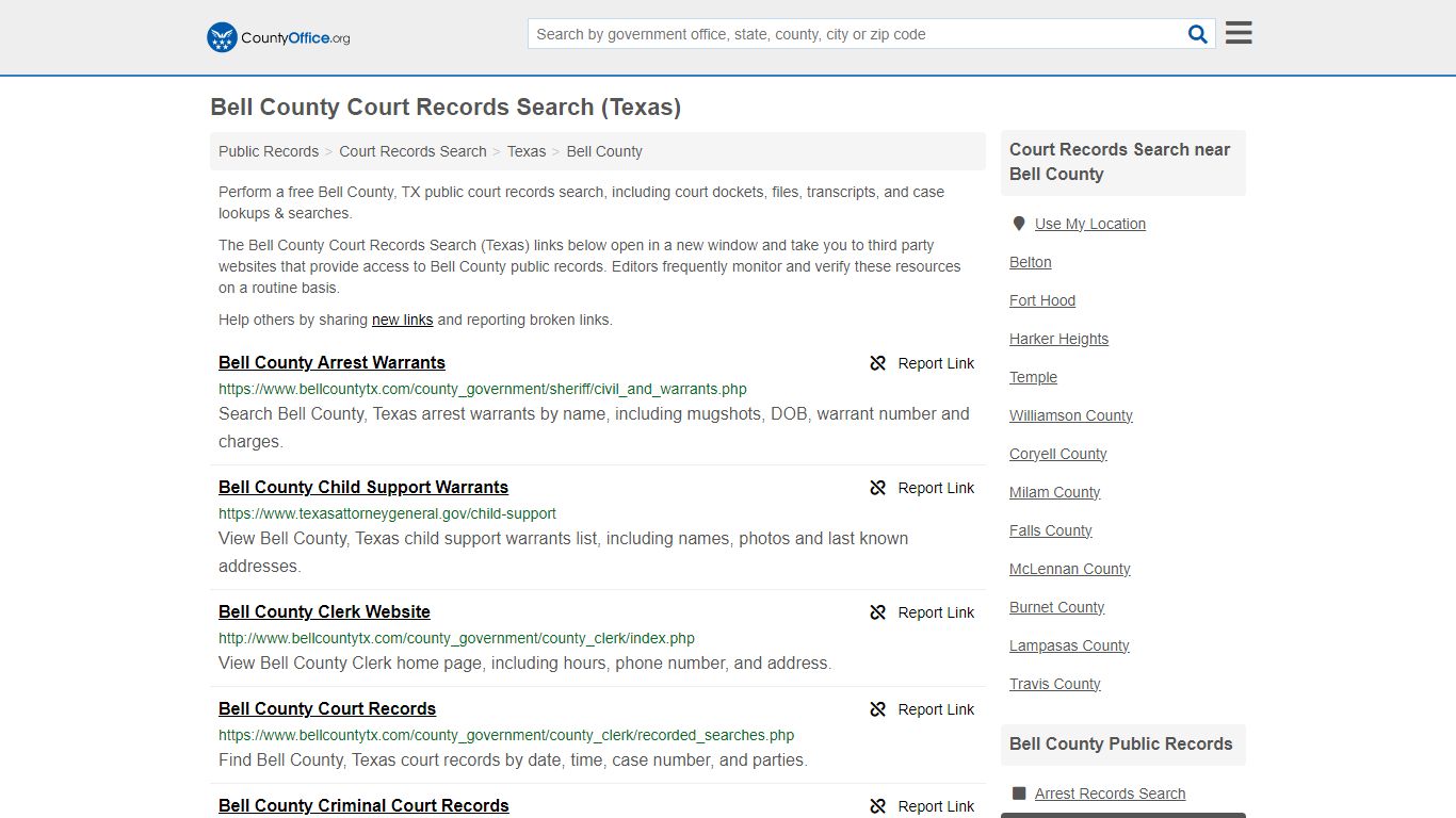 Bell County Court Records Search (Texas) - County Office