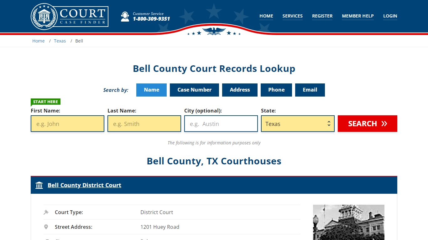 Bell County Court Records | TX Case Lookup - CourtCaseFinder.com